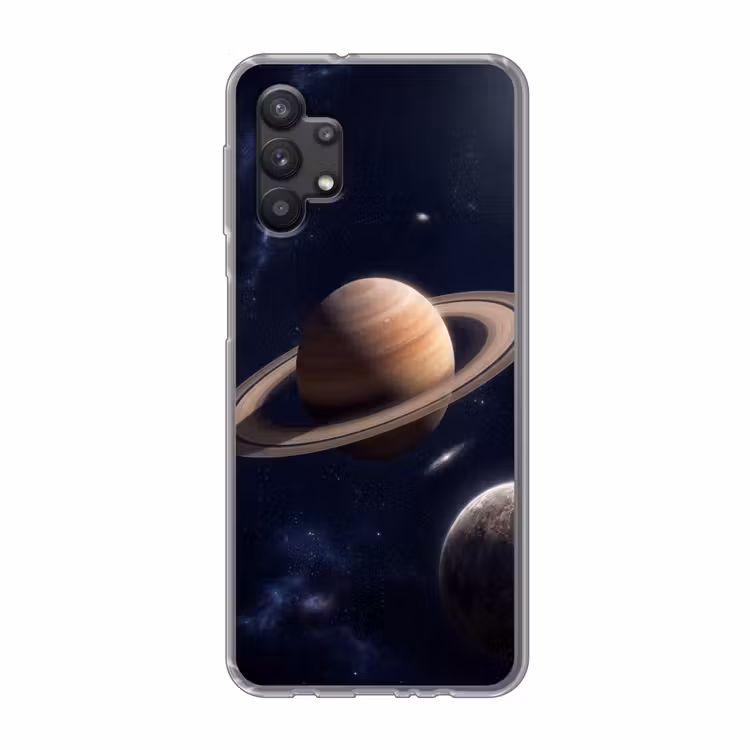 Planeten - Saturnus - Ruimte Telefoonhoesje Samsung Galaxy A32 5G klein -3d