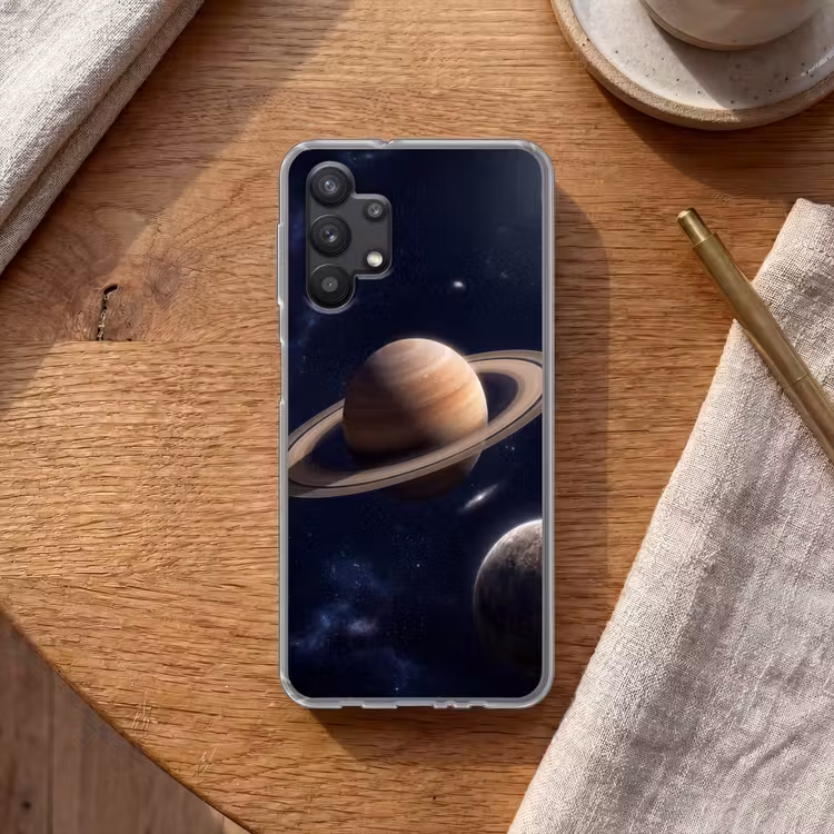 Planeten - Saturnus - Ruimte Telefoonhoesje Samsung Galaxy A32 5G klein -sfeer1
