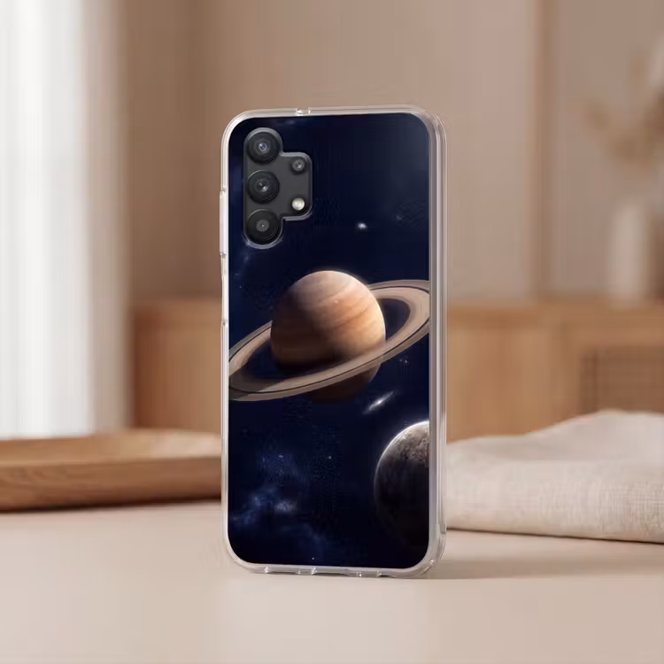 Planeten - Saturnus - Ruimte Telefoonhoesje Samsung Galaxy A32 5G klein -sfeer2