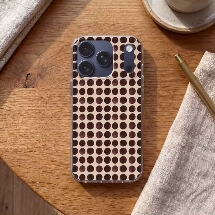 Stippen - Patroon - Bruin Telefoonhoesje iPhone 17 Pro klein 878 -sfeer1