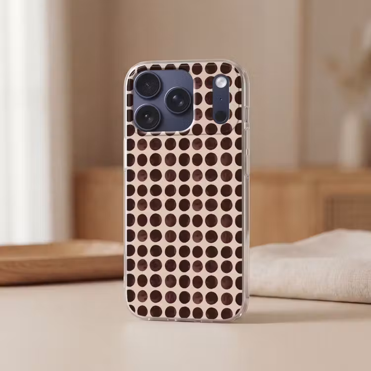 Stippen - Patroon - Bruin Telefoonhoesje iPhone 17 Pro klein 878 -sfeer2