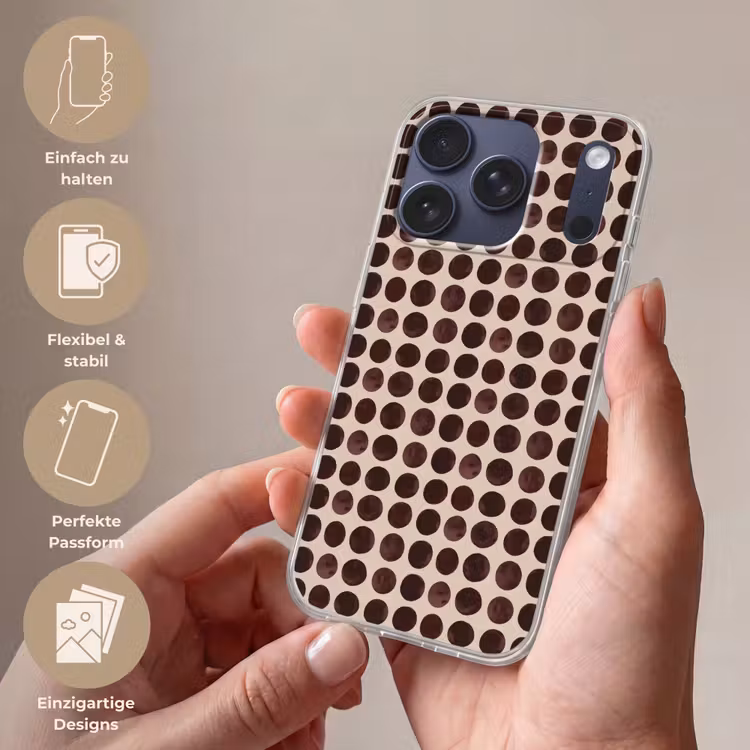 Stippen - Patroon - Bruin Telefoonhoesje iPhone 17 Pro klein 878 -sfeer3_DE