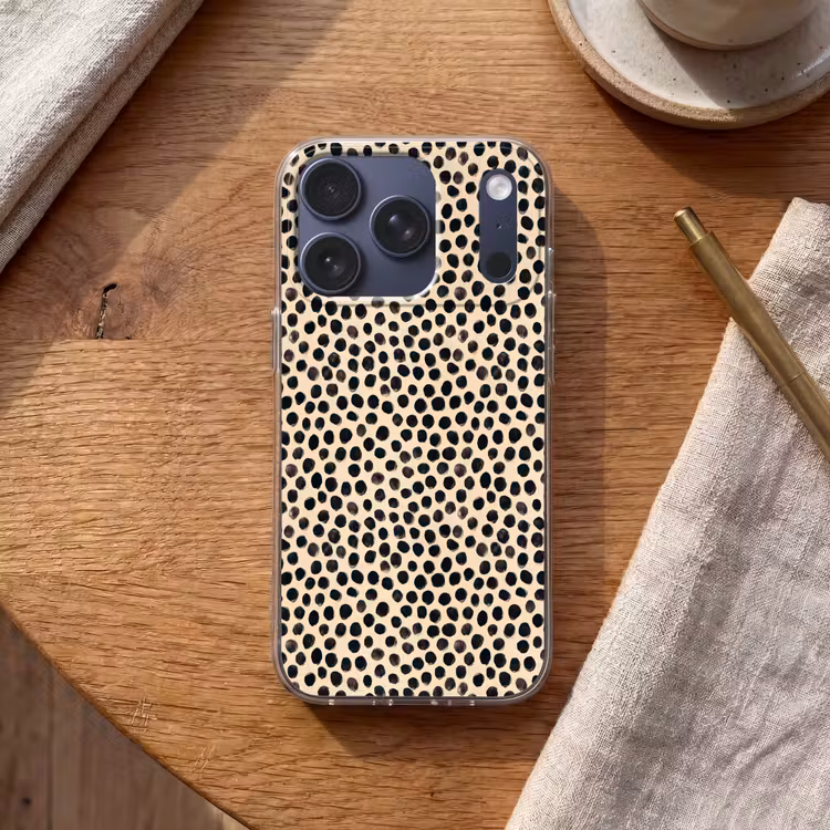 Stippen - Patroon - Zwart Telefoonhoesje iPhone 17 Pro klein 878 -sfeer1