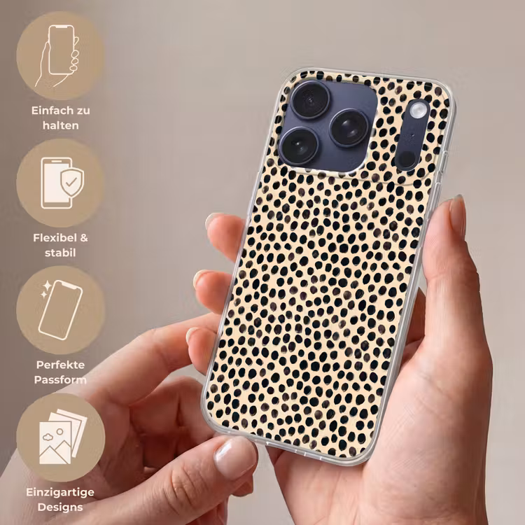 Stippen - Patroon - Zwart Telefoonhoesje iPhone 17 Pro klein 878 -sfeer3_DE