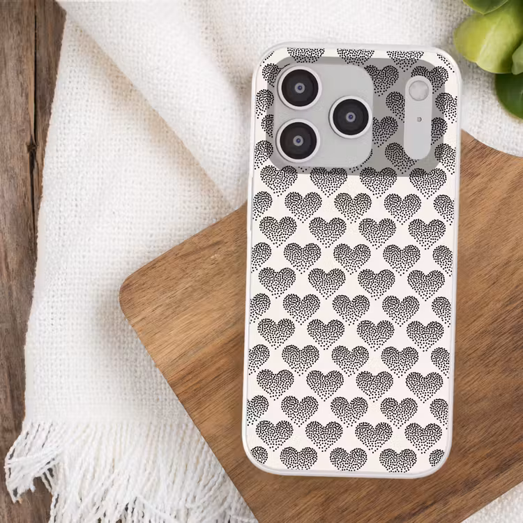 Polka - Stippen - Wit - Zwart Telefoonhoesje iPhone 17 Pro klein 878 -sfeer1