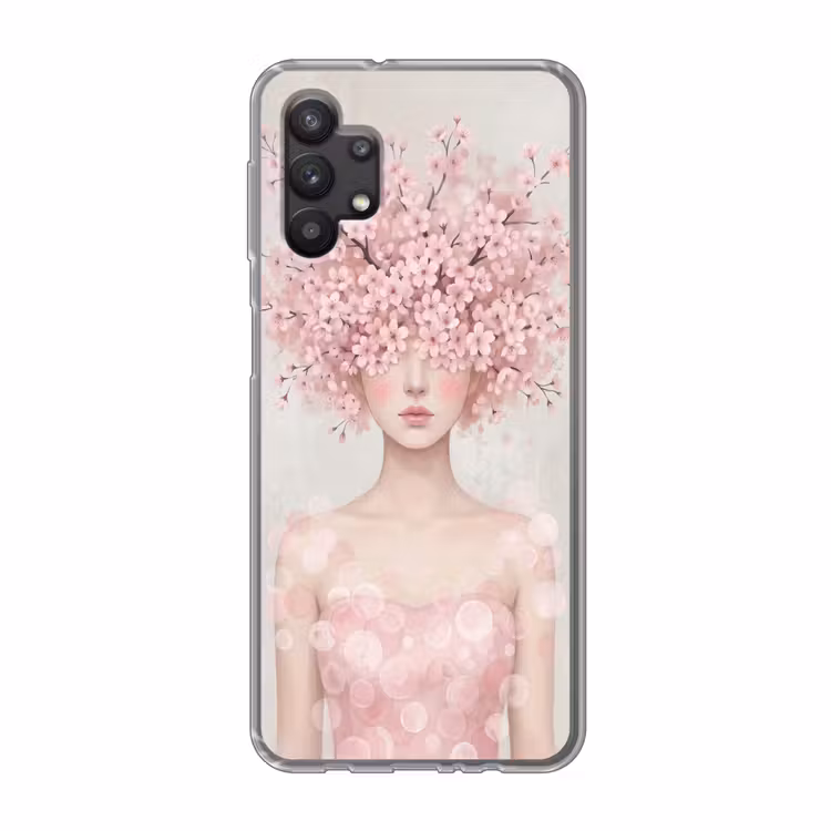 Portret - Kersenbloesem - Roze Telefoonhoesje Samsung Galaxy A32 5G klein -3d