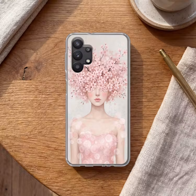 Portret - Kersenbloesem - Roze Telefoonhoesje Samsung Galaxy A32 5G klein -sfeer1