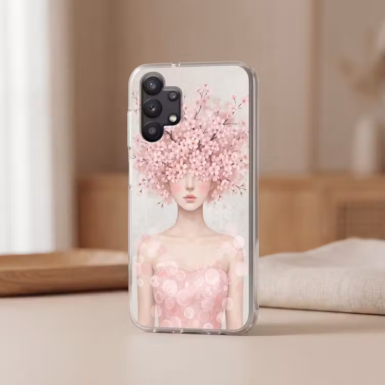 Portret - Kersenbloesem - Roze Telefoonhoesje Samsung Galaxy A32 5G klein -sfeer2