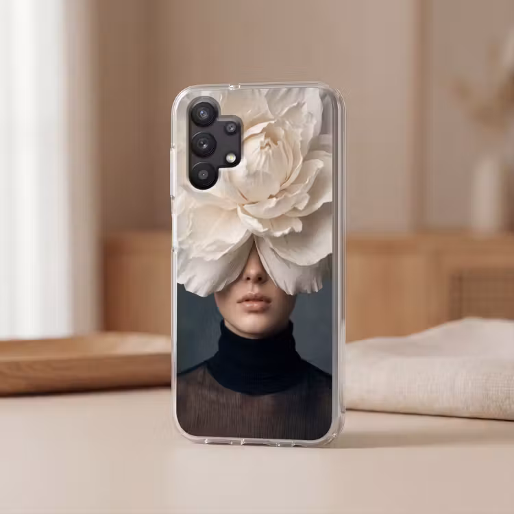 Portret - Mysterieus - Wit Telefoonhoesje Samsung Galaxy A32 5G klein -sfeer2