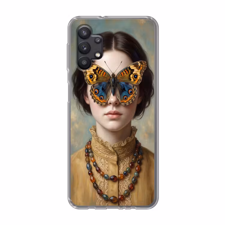 Portret - Vlinder - Kleurrijk Telefoonhoesje Samsung Galaxy A32 5G klein -3d