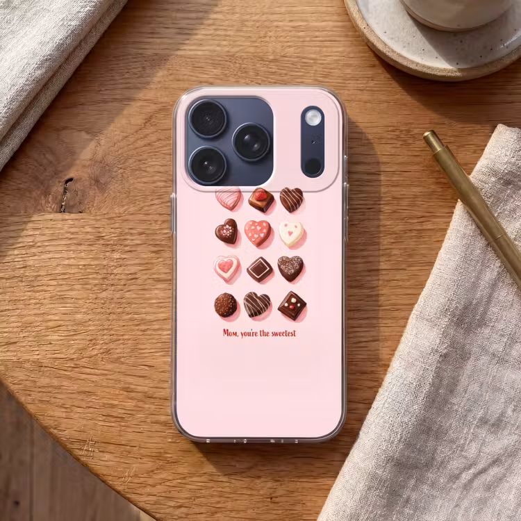 Chocolaatjes - Hartvormig - Liefste Telefoonhoesje iPhone 17 Pro klein -sfeer1