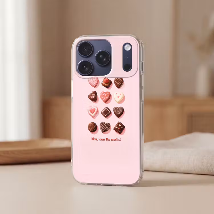 Chocolaatjes - Hartvormig - Liefste Telefoonhoesje iPhone 17 Pro klein -sfeer2