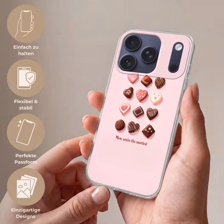 Chocolaatjes - Hartvormig - Liefste Telefoonhoesje iPhone 17 Pro klein -sfeer3_DE