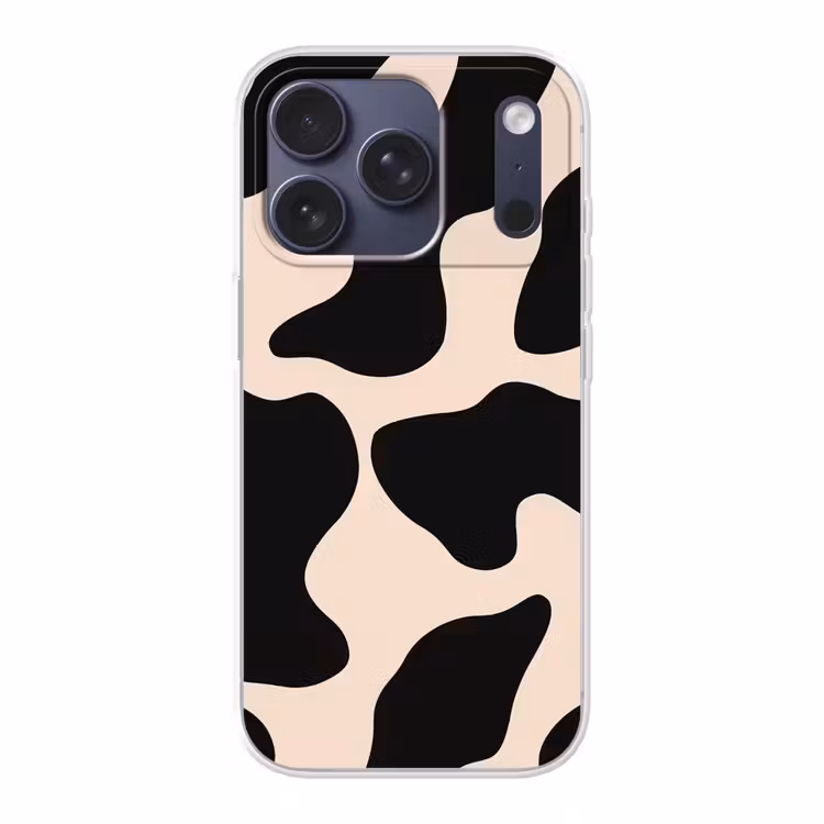 Vlekkenpatroon - Koe - Beige Telefoonhoesje iPhone 17 Pro klein -3d