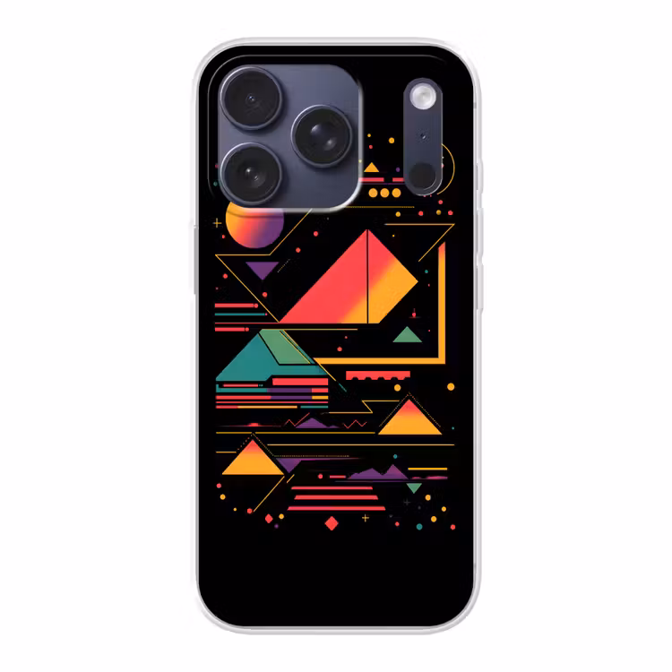 Piramides - Cirkels - Neonkleuren - Geometrisch Telefoonhoesje iPhone 17 Pro klein -3d