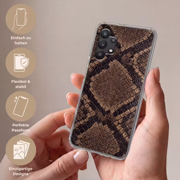 Python - Schubben - Brons Telefoonhoesje Samsung Galaxy A32 5G klein -sfeer3_DE