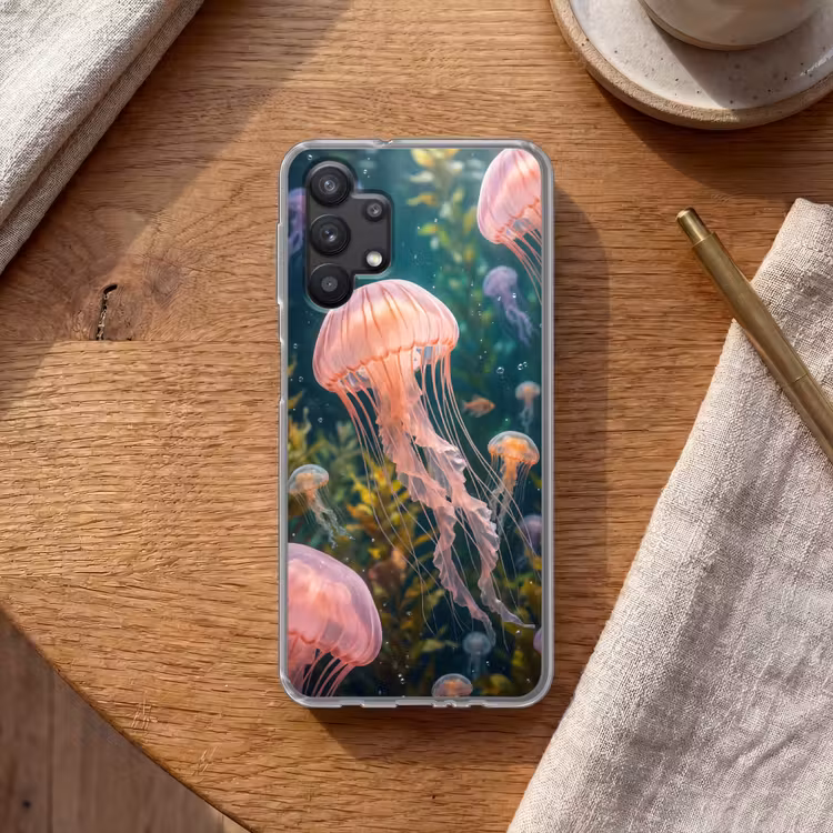 Kwal - Roze - Onderwater - Zeeleven - Dieren Telefoonhoesje Samsung Galaxy A32 5G klein -sfeer1