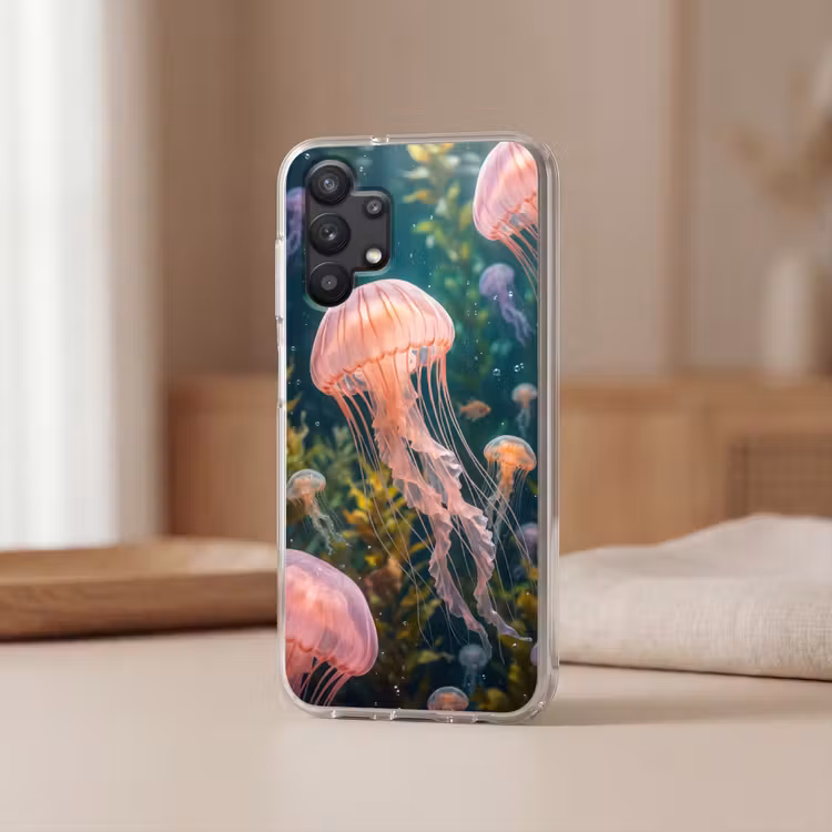 Kwal - Roze - Onderwater - Zeeleven - Dieren Telefoonhoesje Samsung Galaxy A32 5G klein -sfeer2