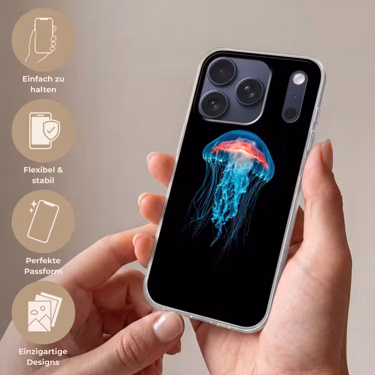 Kwal - Tentakels - Blauw - Licht Telefoonhoesje iPhone 17 Pro klein -sfeer3_DE