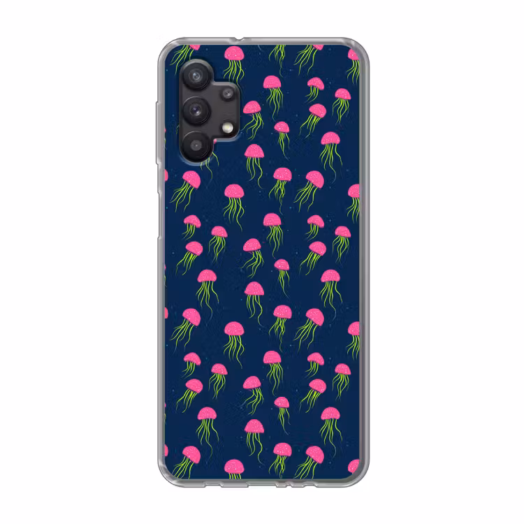 Kwallen - Diepzee - Neon Telefoonhoesje Samsung Galaxy A32 5G klein 346 -3d