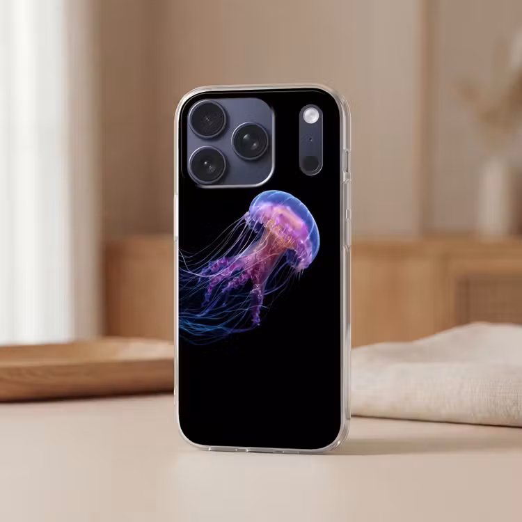Kwal - Doorzichtig - Roze - Tentakels Telefoonhoesje iPhone 17 Pro klein -sfeer2