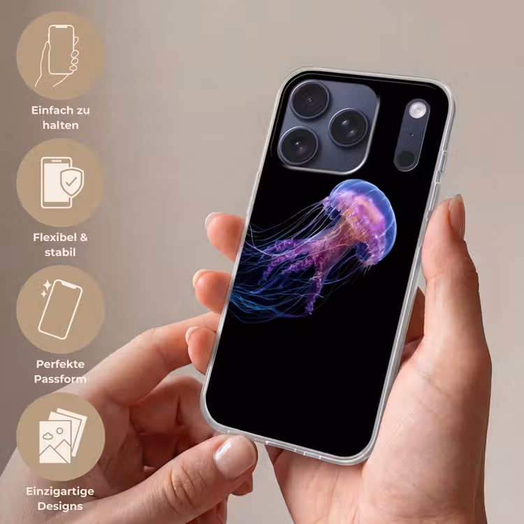 Kwal - Doorzichtig - Roze - Tentakels Telefoonhoesje iPhone 17 Pro klein -sfeer3_DE