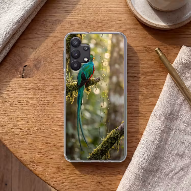 Quetzal - Jungle - Natuur - Groen Telefoonhoesje Samsung Galaxy A32 5G klein -sfeer1