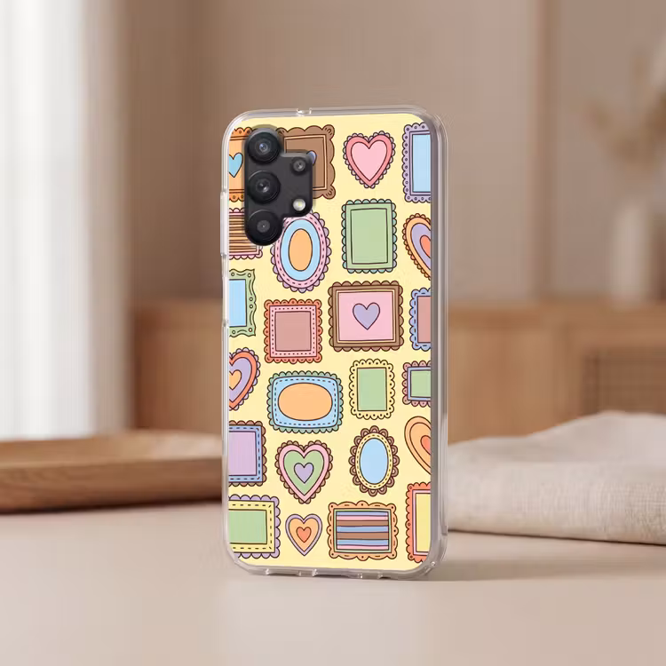 Lijst - Patroon - Hart - Speels - Kleurrijk Telefoonhoesje Samsung Galaxy A32 5G klein -sfeer2
