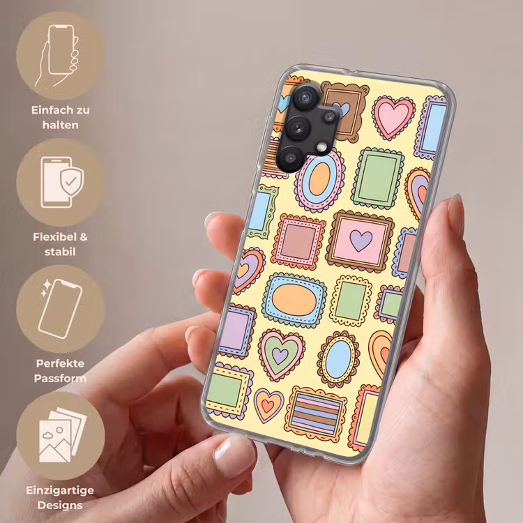 Lijst - Patroon - Hart - Speels - Kleurrijk Telefoonhoesje Samsung Galaxy A32 5G klein -sfeer3_DE