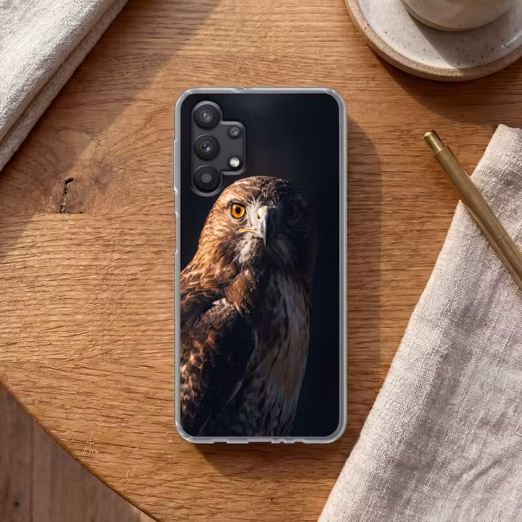 Roofvogel - Buizerd - Bruin Telefoonhoesje Samsung Galaxy A32 5G klein -sfeer1