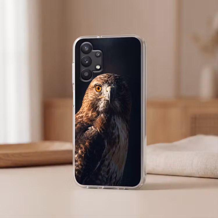 Roofvogel - Buizerd - Bruin Telefoonhoesje Samsung Galaxy A32 5G klein -sfeer2