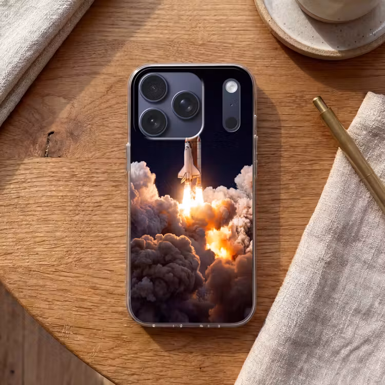 Handyhülle - Raumfahrzeug – Start – Sterne - Ruimtevaartuig - Lancering - Sterren Telefoonhoesje iPhone 17 Pro klein