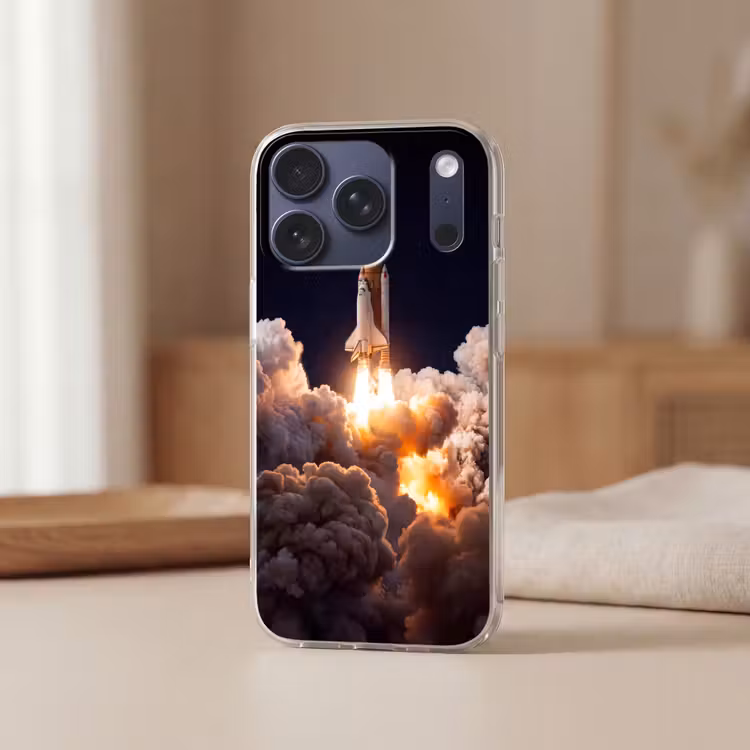 Handyhülle - Raumfahrzeug – Start – Sterne - Ruimtevaartuig - Lancering - Sterren Telefoonhoesje iPhone 17 Pro klein