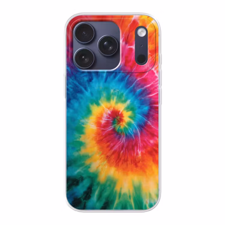 Regenboog - Tie dye - Kleurrijk - Blauw Telefoonhoesje iPhone 17 Pro klein -3d