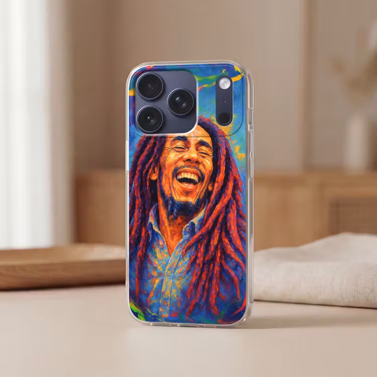 Regenboogkleuren - Man - schilderij Telefoonhoesje iPhone 17 Pro klein -sfeer2