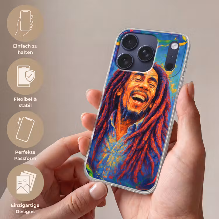 Regenboogkleuren - Man - schilderij Telefoonhoesje iPhone 17 Pro klein -sfeer3_DE