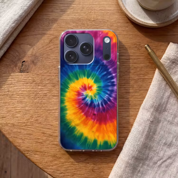 Regenboogkleuren - Spiraal - Kleurrijk Telefoonhoesje iPhone 17 Pro klein -sfeer1