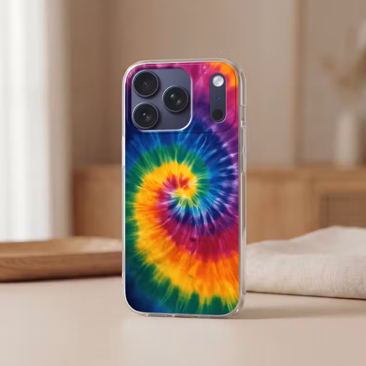Regenboogkleuren - Spiraal - Kleurrijk Telefoonhoesje iPhone 17 Pro klein -sfeer2