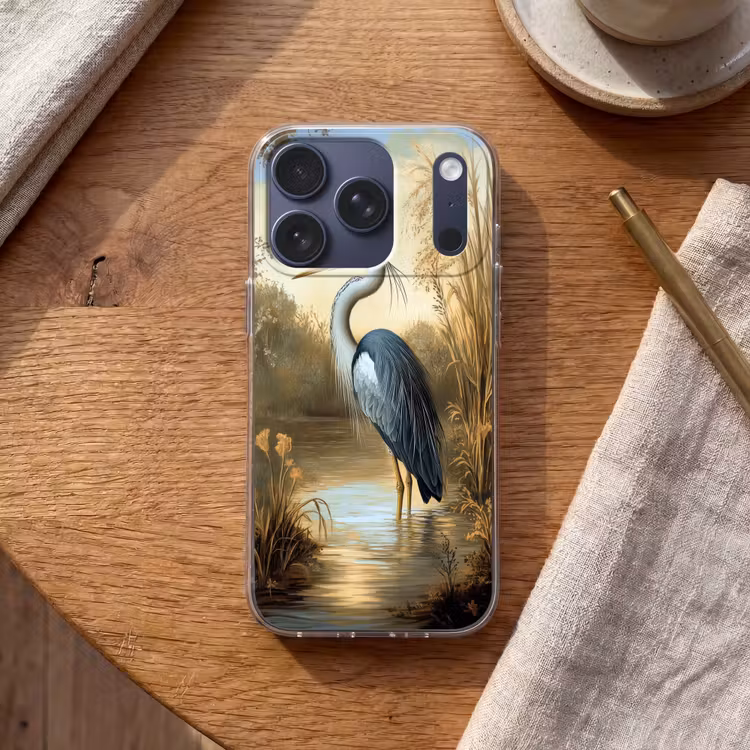 Reiger - Water - Planten Telefoonhoesje iPhone 17 Pro klein -sfeer1