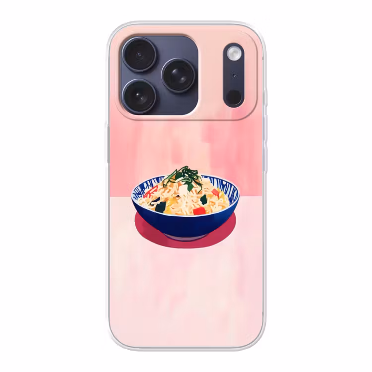 Rijst - Illustratie - Kom - Groente Telefoonhoesje iPhone 17 Pro klein -3d