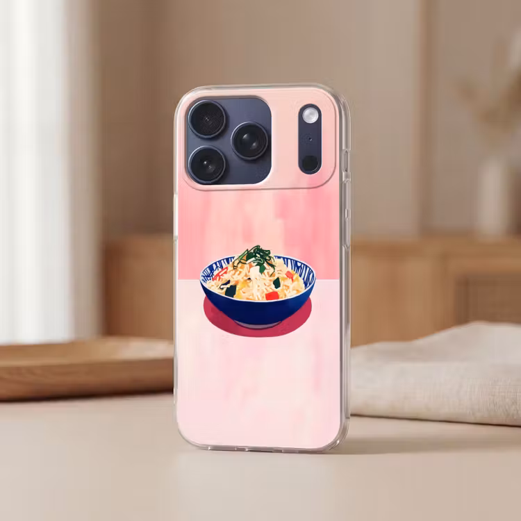 Rijst - Illustratie - Kom - Groente Telefoonhoesje iPhone 17 Pro klein -sfeer2