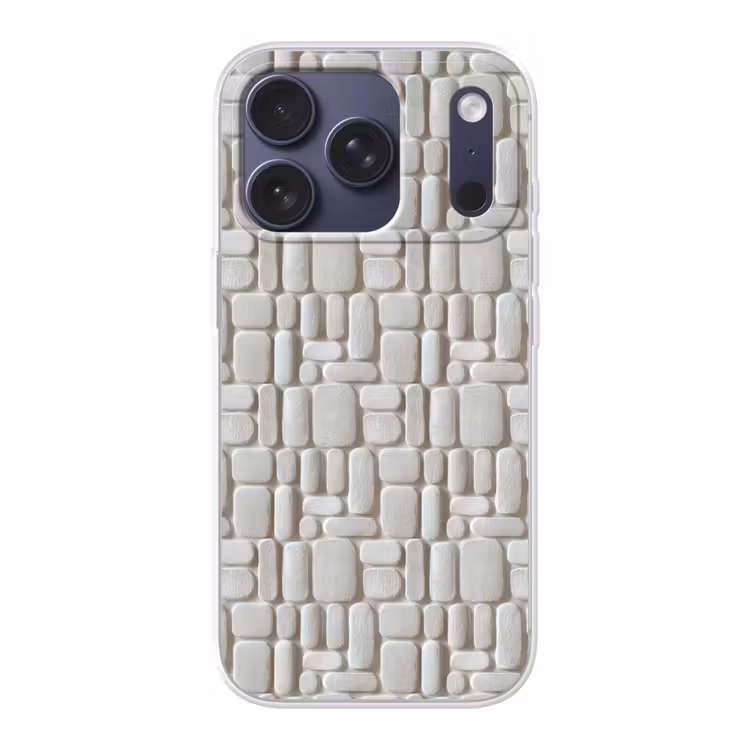 Reliëf - Structuur - Wit Telefoonhoesje iPhone 17 Pro klein 878 -3d