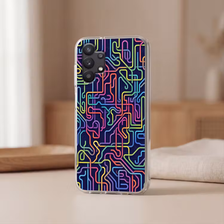 Retro - Abstract - Neon Telefoonhoesje Samsung Galaxy A32 5G klein -sfeer2