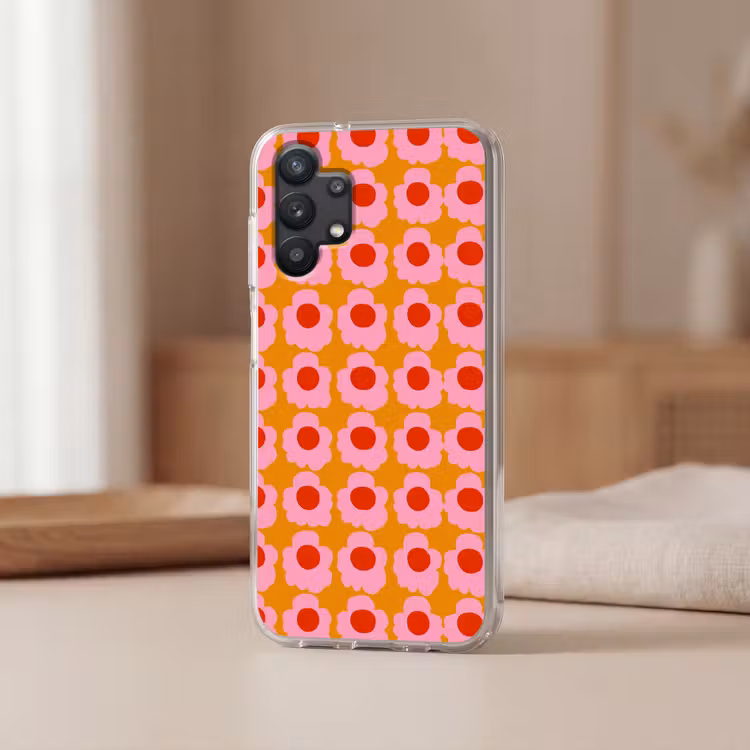 Retro - Bloemen - Roze Telefoonhoesje Samsung Galaxy A32 5G klein 346 -sfeer2