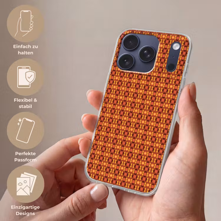 Retro - Disco - Hippie Telefoonhoesje iPhone 17 Pro klein 878 -sfeer3_DE