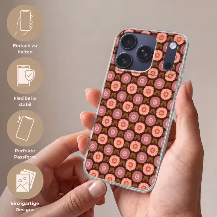 Retro - Madelief - Roze Telefoonhoesje iPhone 17 Pro klein 878 -sfeer3_DE