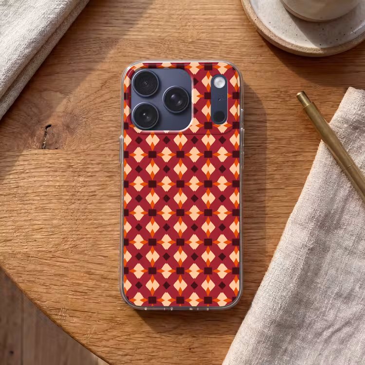 Retro - Patroon - Kleurrijk Telefoonhoesje iPhone 17 Pro klein 878 -sfeer1