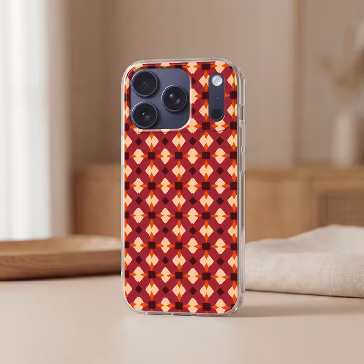 Retro - Patroon - Kleurrijk Telefoonhoesje iPhone 17 Pro klein 878 -sfeer2