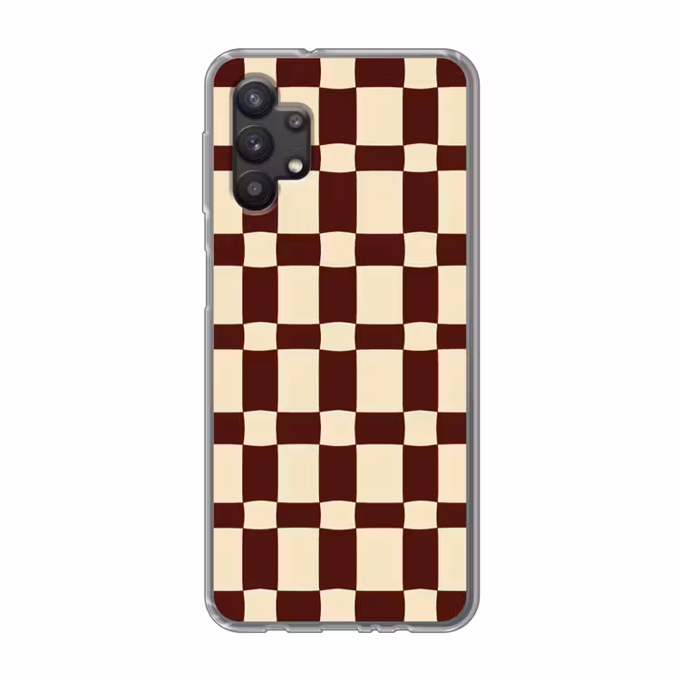 Retro - Patroon - Bruin Telefoonhoesje Samsung Galaxy A32 5G klein 346 -3d