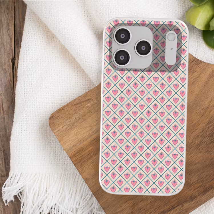 Retro - Ruit - Hartjes - Patroon Telefoonhoesje iPhone 17 Pro klein 878 -sfeer1